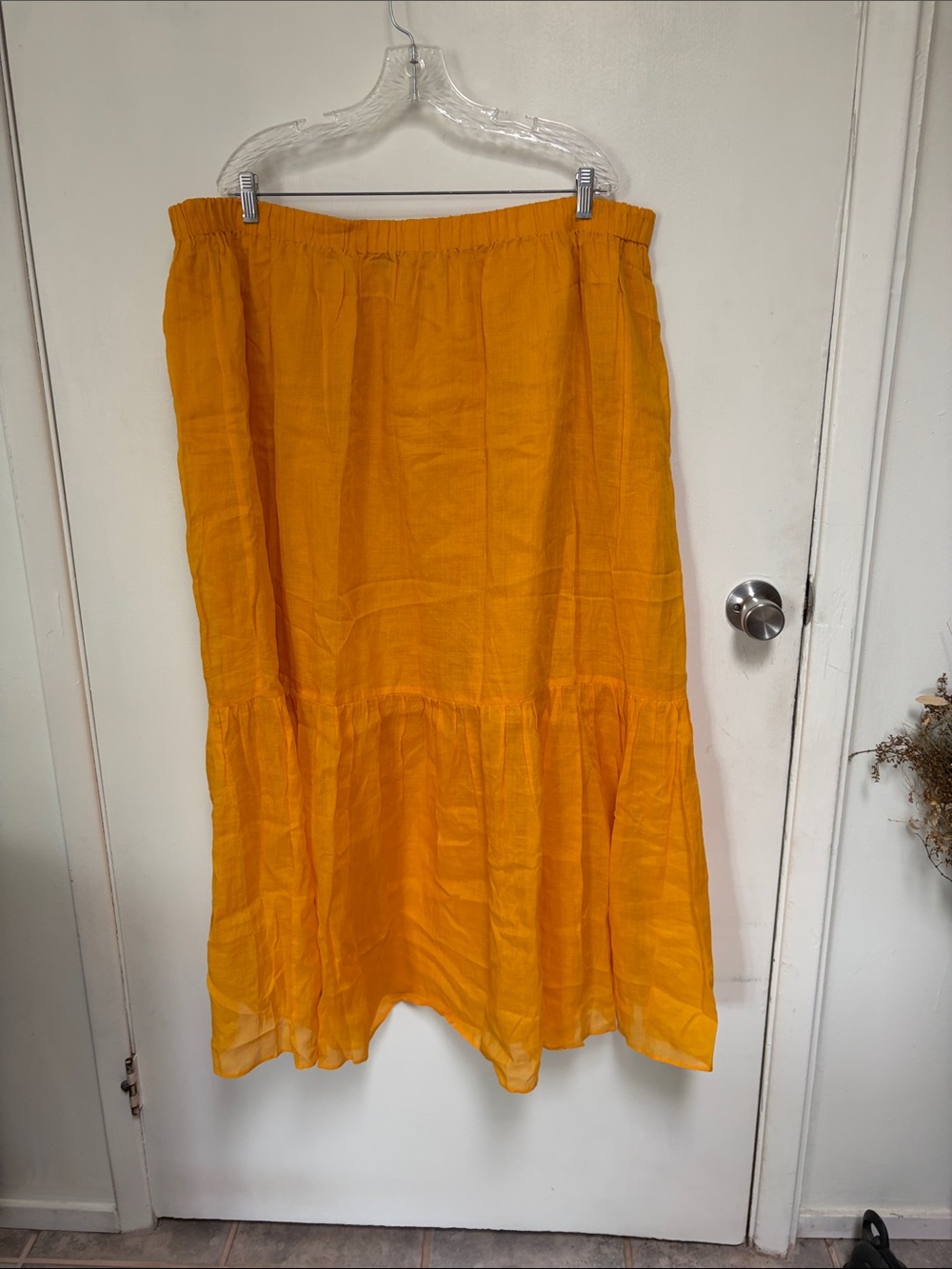 Banana Republic Bright Orange Tiered Maxi Skirt